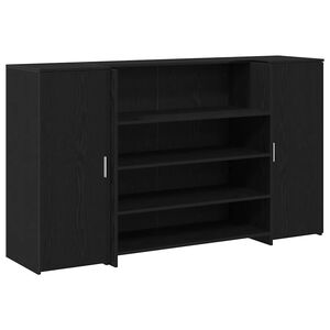 vidaXL Birou de recepție din stejar negru 180x50x103,5 cm, lemn stratificat