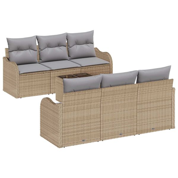 vidaXL Set de canapele pentru grădină Bej 55 x 55 x 37 cm poliratan