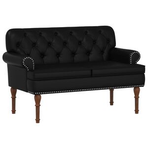 vidaXL Canapea cu capitonaj butonat Negru 120 x 65 x 77 cm