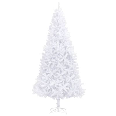 vidaXL Brad Crăciun pre-iluminat, set globuri/LEd-uri, alb, 300 cm
