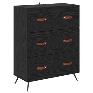 vidaXL Comodă cu sertare Stejar Negru 69,5 x 34 x 90 cm Lemn prelucrat