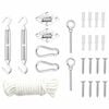 vidaXL Set accesorii parasolar, 9 piese, oțel inoxidabil
