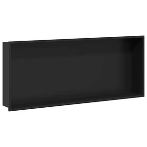 vidaXL Nisă de Duș Negru 75 x 30 x 9,5 cm Oţel inoxidabil