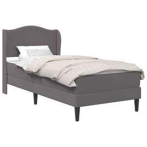 vidaXL Cadru de pat cu headboard Gri 90 x 200 cm Piele artificială