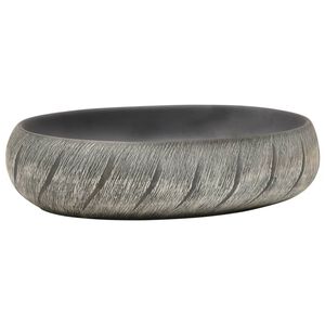 vidaXL Lavoar de blat, negru și gri, 59x40x15 cm, ceramică, oval