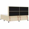 vidaXL Pat cu arcuri cu saltea cu headboard Crem 200 x 200 cm țesătură
