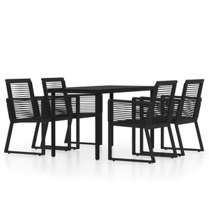 vidaXL Set de mobilier pentru grădină, 5 piese, negru