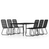 vidaXL Set de mobilier pentru grădină, 7 piese, negru