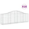 vidaXL Coșuri gabion arcuite 18 buc, 200x30x60/80 cm, fier galvanizat