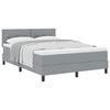 vidaXL Pat cu arcuri cu headboard Gri deschis 160 x 200 cm țesătură
