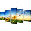 vidaXL Set tablouri p&acirc;nză cu imprimeu floarea soarelui, 200 x 100 cm
