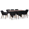vidaXL Set mobilier de grădină cu perne, 9 piese, negru, poliratan