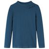 Tricou de copii cu mâneci lungi, tricot cu nervuri, bleumarin, 104