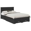 vidaXL Cadru de pat cu headboard Negru 120 x 190 cm Lemn compozit