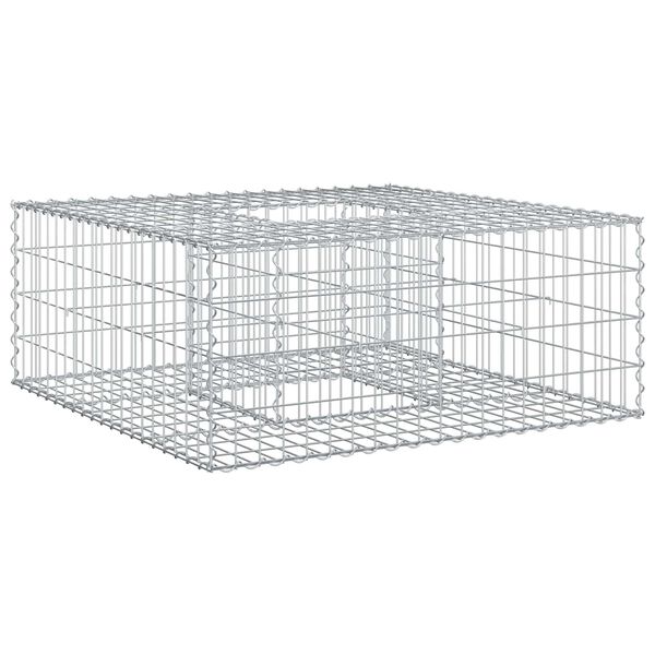 vidaXL Pat ridicat din gabion Argintiu 100 x 100 x 40 cm