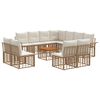 vidaXL Set de canapele de exterior 12 buc. Alb Natural și Crem