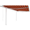 vidaXL Copertină retractabilă automată & st&acirc;lpi portocaliu&maro 4x3,5m