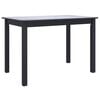 vidaXL Masă de bucătărie, negru, 114 x 71 x 75 cm, lemn masiv de hevea