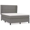 vidaXL Pat box spring cu saltea, gri &icirc;nchis, 140x200 cm, textil