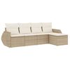 vidaXL Set canapele de grădină cu perne, 5 piese, bej, poliratan