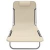 vidaXL Șezlonguri pliante, 2 buc., crem, textilenă și oțel