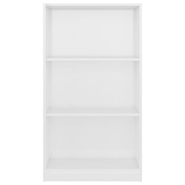 vidaXL Bibliotecă 3 rafturi alb extralucios 60x24x109 cm lemn compozit