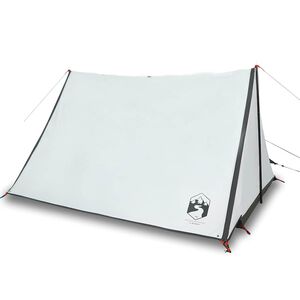 vidaXL Cort camping, 2 persoane, alb, țesătură opacă, impermeabil