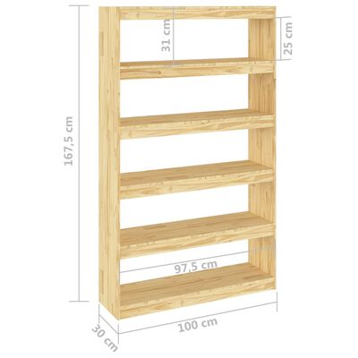 vidaXL Bibliotecă/Separator cameră, 100x30x167,5 cm, lemn masiv pin