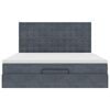 vidaXL Cadru de pat otoman cu saltele Gri &icirc;nchis 180x200cm catifea