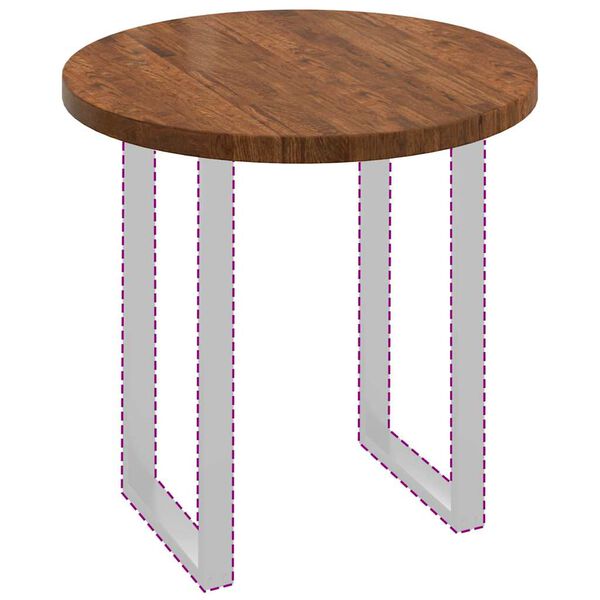 vidaXL Placă de masă Maro închis Ø 80 x 4 cm Lemn de stejar masiv