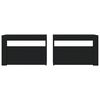vidaXL Noptiere cu LED-uri, 2 buc., negru, 60x35x40 cm