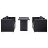 vidaXL Set mobilier de grădină cu perne, 3 piese, negru, poliratan