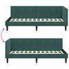 vidaXL Cadru de pat colțar cu headboard Verde &icirc;nchis 80 cm x 200 cm