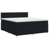 vidaXL Pat boxspring cu saltea Negru 140 x 190 cm Țesătură