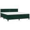 vidaXL Pat box spring cu saltea, verde &icirc;nchis, 160x200 cm, catifea