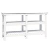 vidaXL Banc de lucru, alb, 142,5x50x80 cm, lemn masiv pin