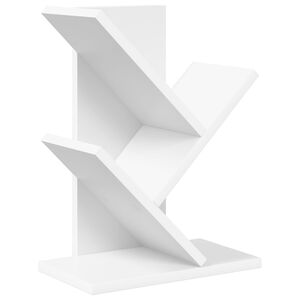 vidaXL Raft de cărți &icirc;n formă de copac cu 3 etaje 30 x 18 x 40 cm Alb