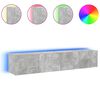vidaXL Comode TV de perete cu lumini LED 2 buc. gri beton 80x35x31 cm