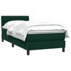 vidaXL Pat box spring cu saltea, verde &icirc;nchis, 80x210 cm, catifea