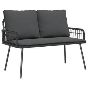 vidaXL Bancă de grădină cu pernă Antracit 114 x 64 x 90cm Oțel