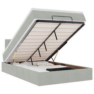 vidaXL Cadru de pat otoman cu saltea Gri deschis 120x200cm catifea