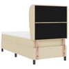 vidaXL Pat cu arcuri cu saltea cu headboard Crem 90 x 200 cm țesătură