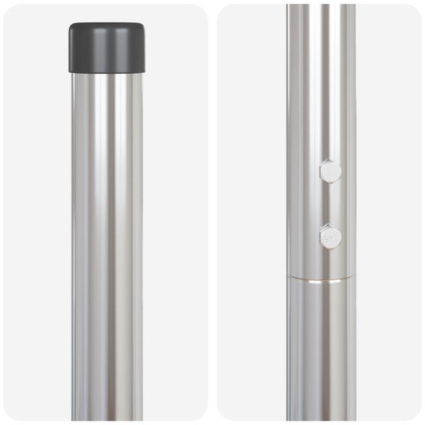 vidaXL St&acirc;lp de gard. 12 pcs Argintiu Oțel vopsit &icirc;n pulbere