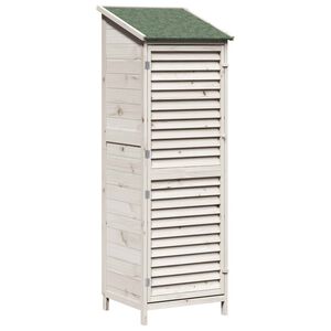 vidaXL Sălaș de grădină Alb 59 x 56 x 176 cm Lemn de Brad Solid