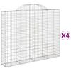 vidaXL Coșuri gabion arcuite 4 buc, 200x30x160/180 cm, fier galvanizat