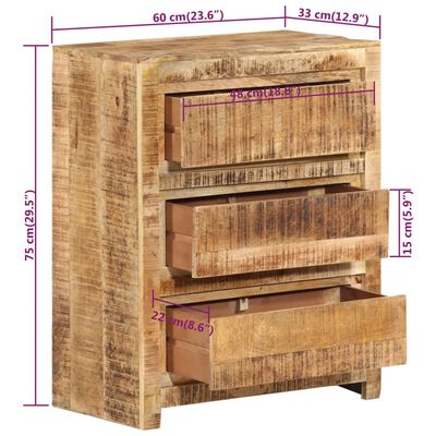 vidaXL Dulap cu sertar, 60x33x75 cm, lemn masiv de mango