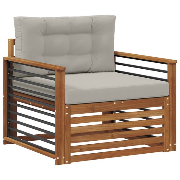 vidaXL Set de canapele de exterior Lemn de acacia solid și poliester