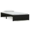 vidaXL Cadru de pat single, negru, 90x190 cm, lemn masiv