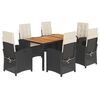 vidaXL Set mobilier de grădină cu perne, 7 piese, negru, poliratan