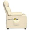 vidaXL Fotoliu de masaj cu ridicare, crem, material textil